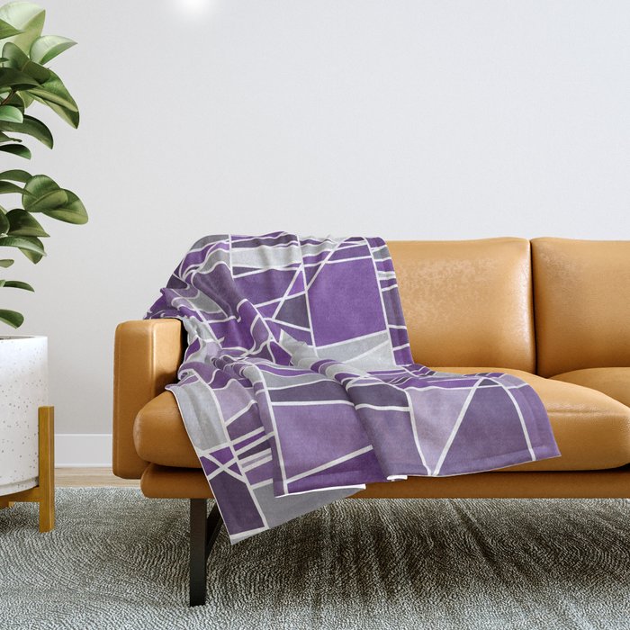 Purple and gray throw blanket sales
