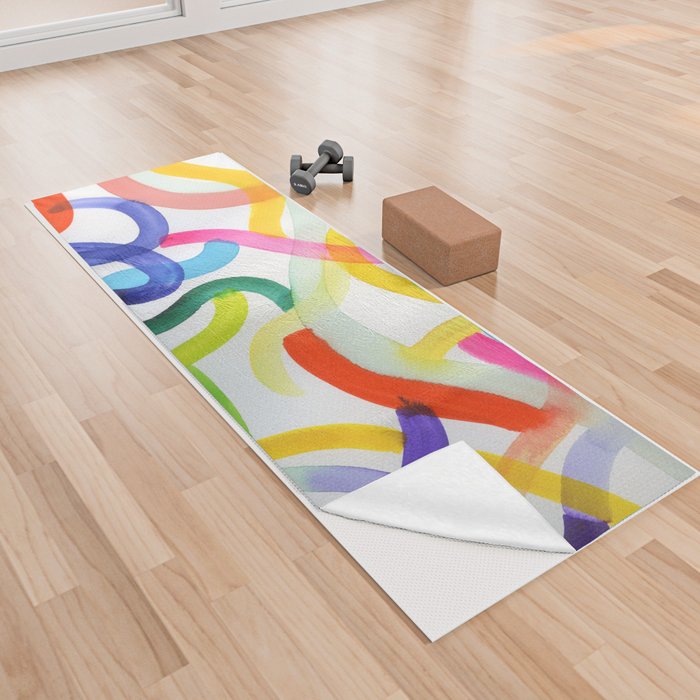 abstract waves Yoga Towel