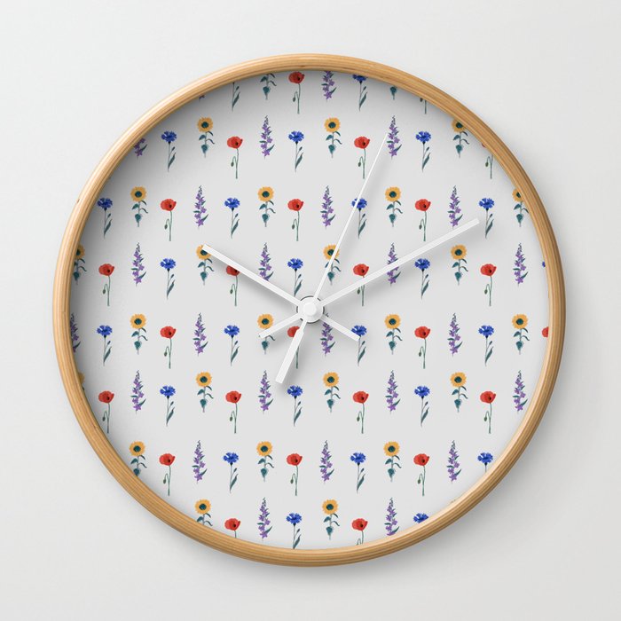 Floral pattern (gray) Wall Clock