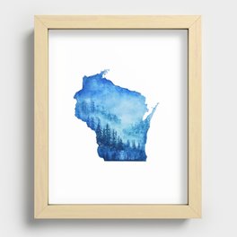 Watercolor Wisconsin Trees Recessed Framed Print