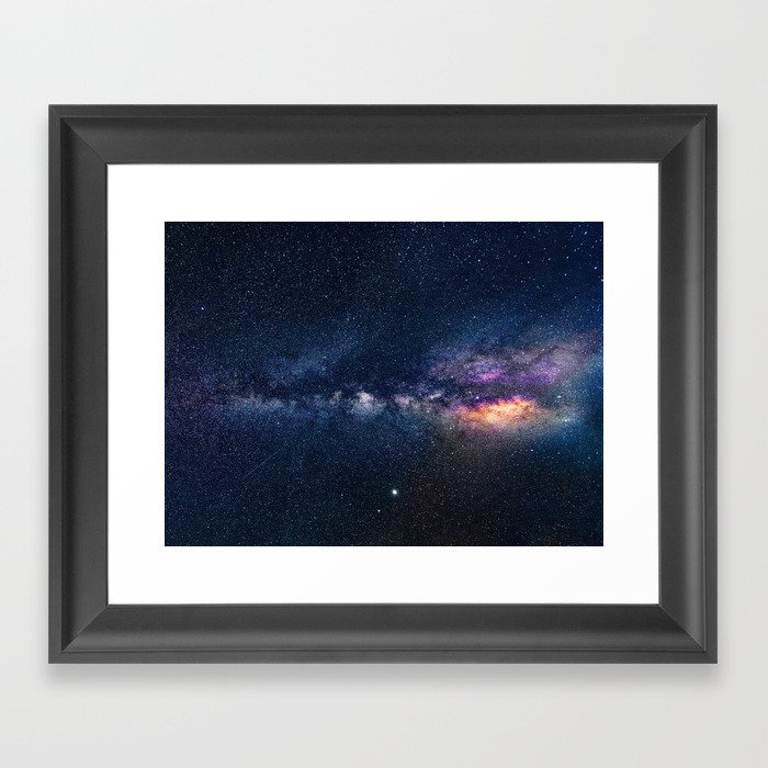 The Milky Way Space Nebula Framed Art Print