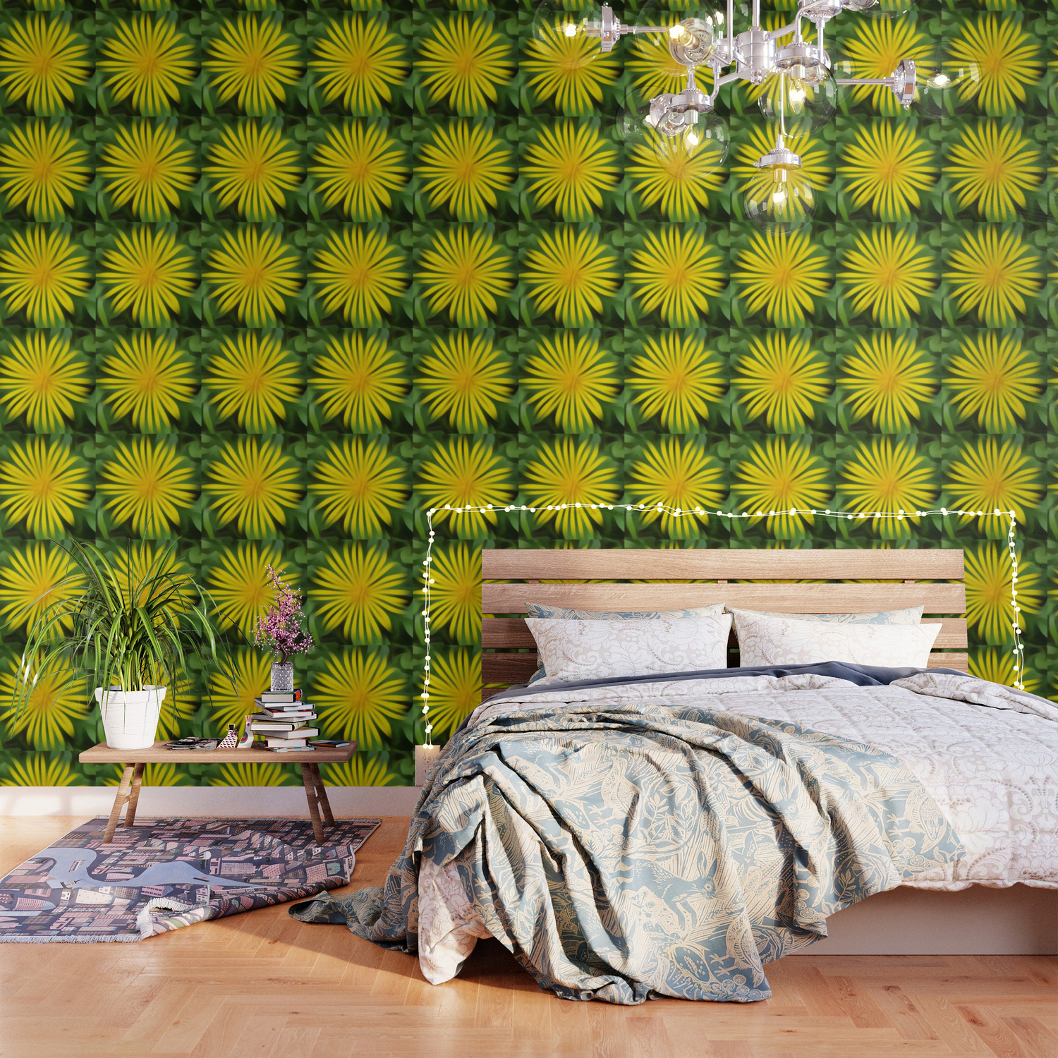 Abstracted Yellow Daisy Wallpaper By Psycheacrylic Society6