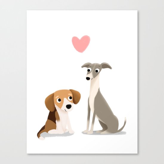 The Unlikely Pair - Cute Dog Series Canvas Print