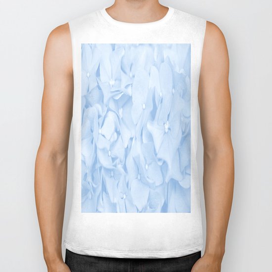 Pastel Blue Flowers Biker Tank