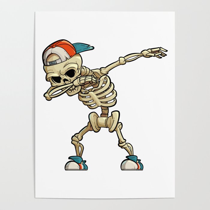 Dabbing Skeleton Poster