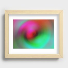 Pink Green Vortex Recessed Framed Print