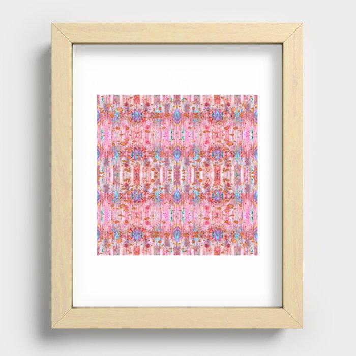 Pretty In Pink Ikat Recessed Framed Print