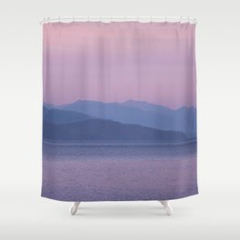 Lake Tahoe sunset Shower Curtain