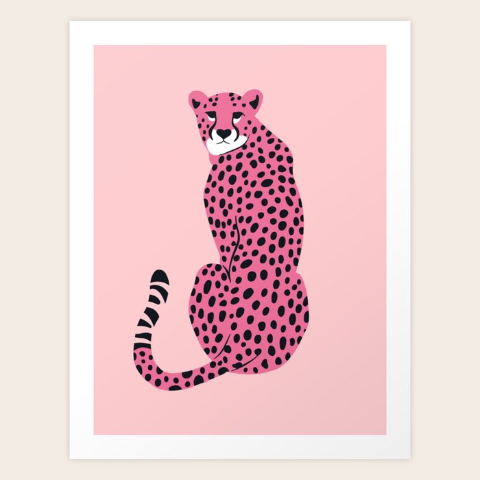 Cute Fierce Pink Cheetah Art Print by Pink Aesthetics by SB