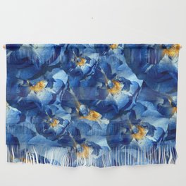 Blue Roses Floral art pattern Botanical Bloom  Wall Hanging