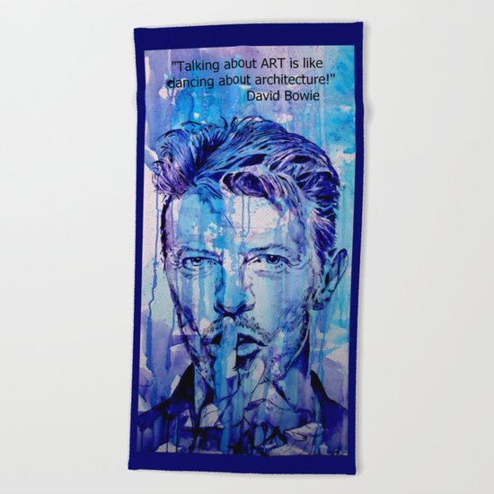 Talking about ART is like dancing about architecture Beach Towel