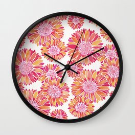 Sunflower Blooms – Pink Wall Clock | Sunflowers, Vintage, Greatplains, Sunflower, Florals, Flower, Floral, Hippie, American, Kansas 