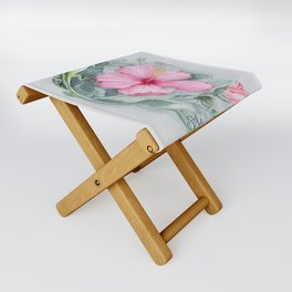 Carolina Anole & Hibiscus Folding Stool