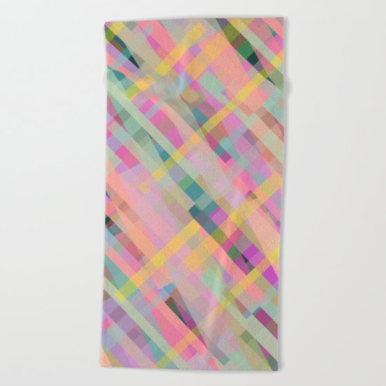 Colorful Square Pattern Beach Towel
