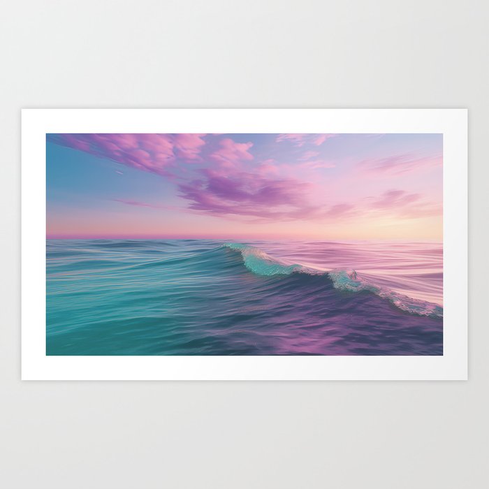 Candy Waves | Pastel Ocean Shoreline off Coast of California Art Print | 03 Art Print