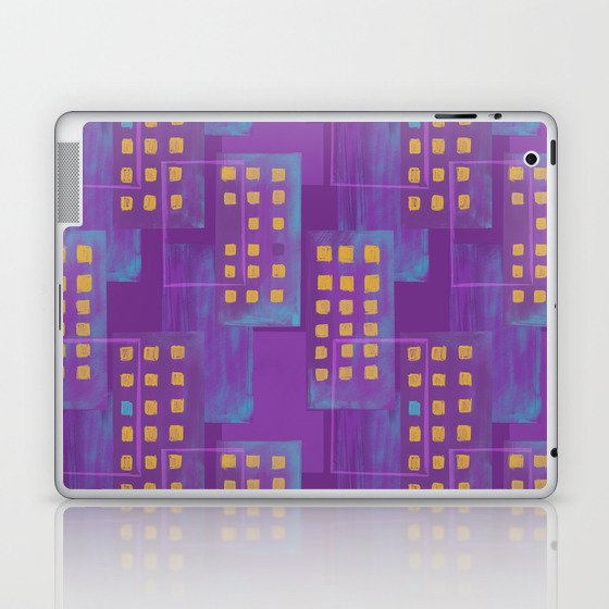 Abstract high-rise buildings in the form of a seamless pattern Laptop & iPad Skin