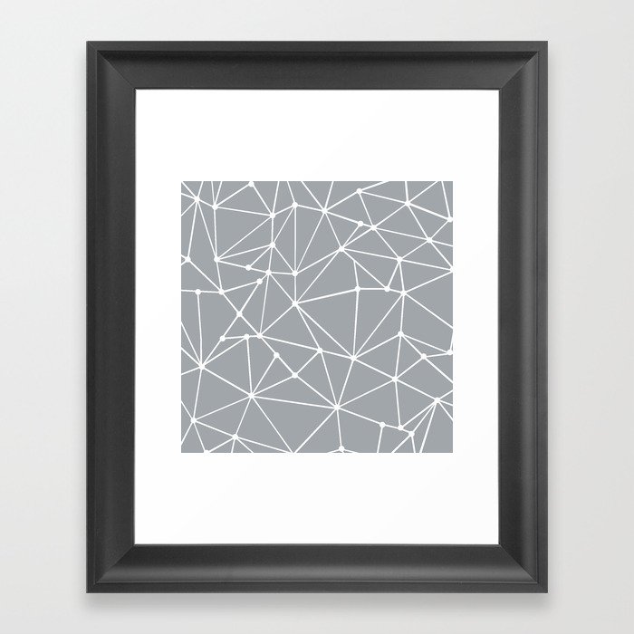 Ab Out Spots Grey Framed Art Print
