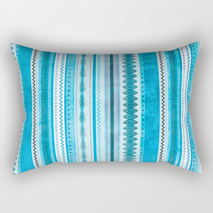 Azure-lines Rectangular Pillow