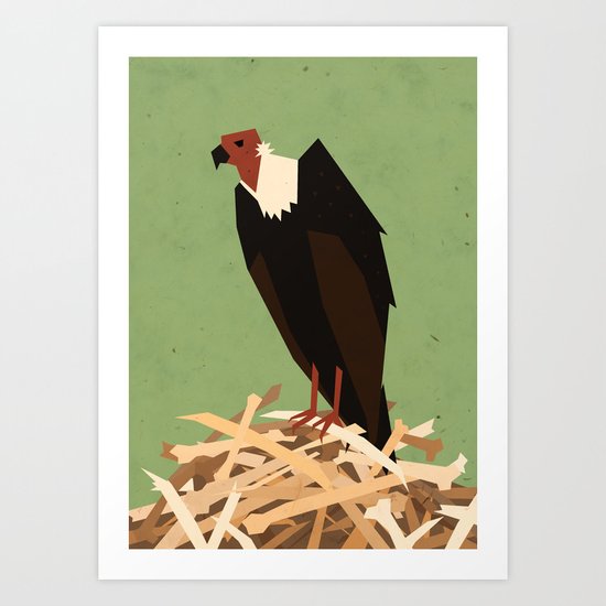 V is for Vulture Art Print
