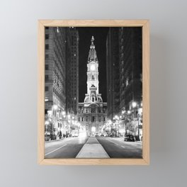 Philly by Night Framed Mini Art Print