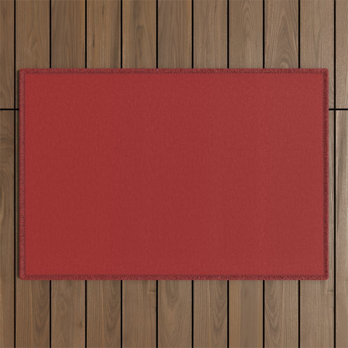 Carmine Red solid color modern abstract pattern  Outdoor Rug