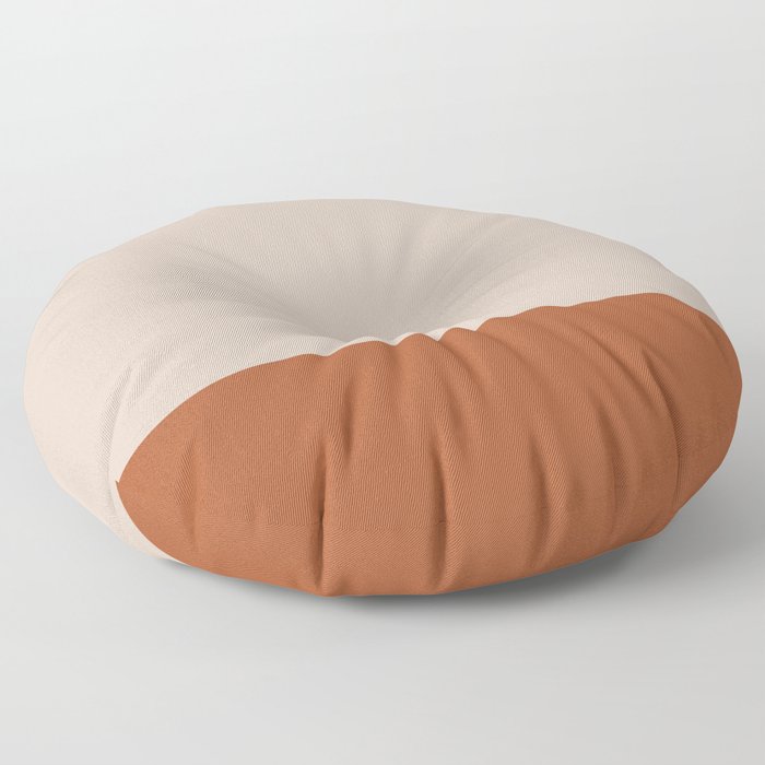 Minimalist Solid Color Block 1 in Putty and Clay Floor Pillow