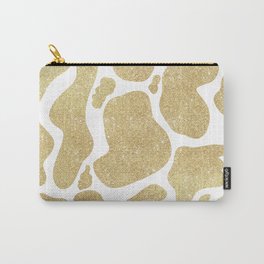 Simple Gold white Large Cow Spots Animal Print Carry-All Pouch