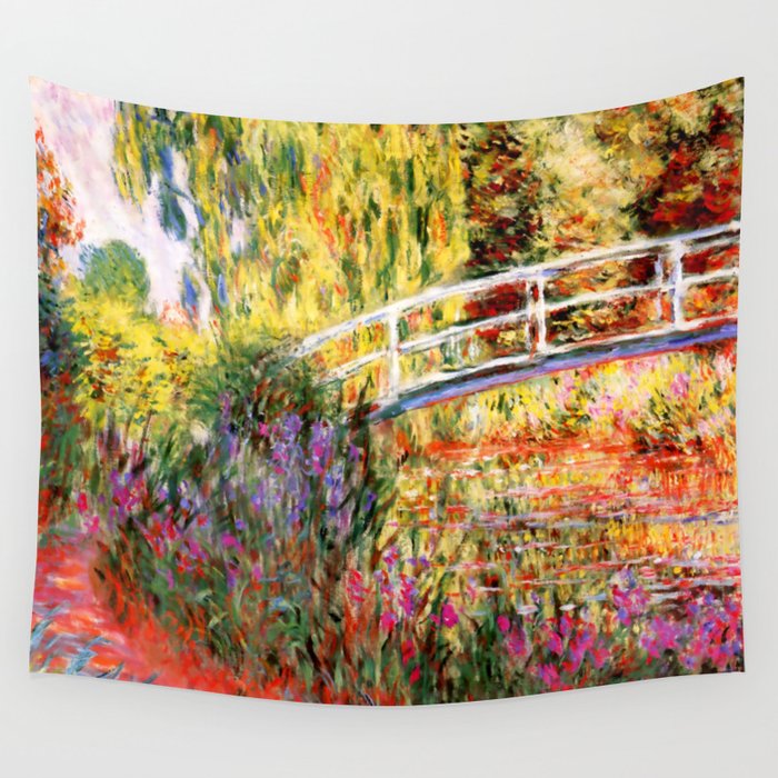 Claude Monet Water Lily Pond Water Irises Wall Tapestry By
