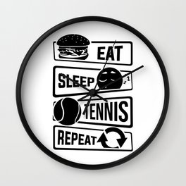 Eat Sleep Tennis Repeat - Rackets Ball Sports Wall Clock