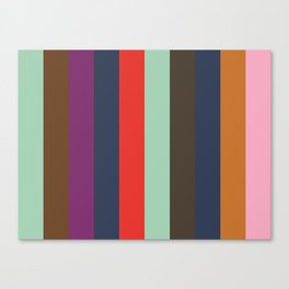 ASPIRATION : Aquamarine, Sepia, Purple, Indigo, Red, Aquamarine, Taupe, Indigo, Ochre,Nadeshiko Pink Canvas Print