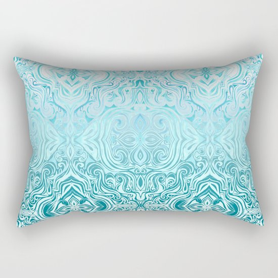 Twists & Turns in Turquoise & Teal Rectangular Pillow