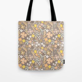 Wild Bohemian Floral Coffee Pattern 1 Tote Bag