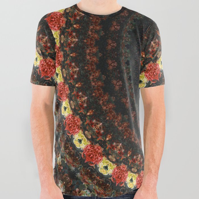 Brown and golden flowery mandala All Over Graphic Tee
