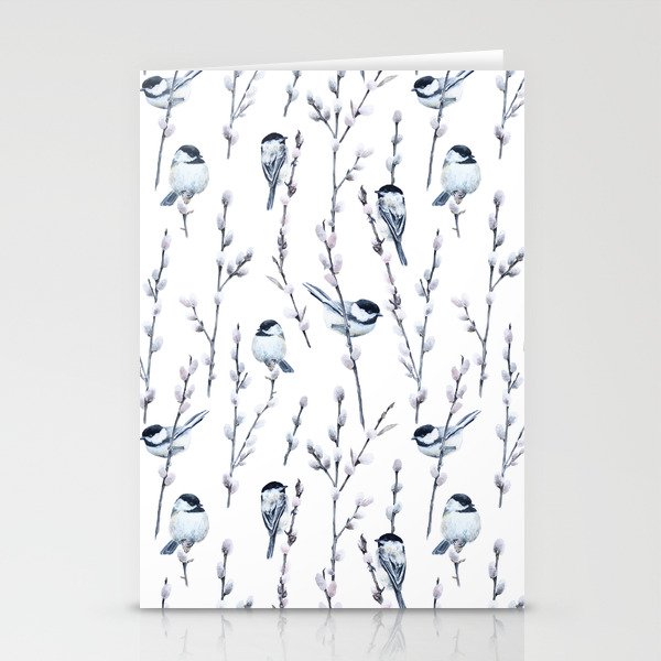 Chickadees & Pussywillow Stationery Cards