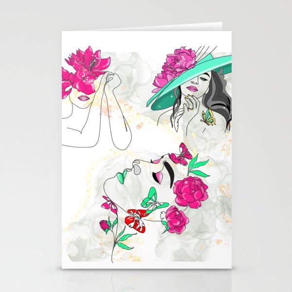 Womens face Stationery Cards