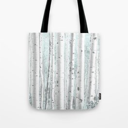 Pale Birch and Blue Tote Bag