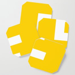 Letter E (White & Yellow) Coaster