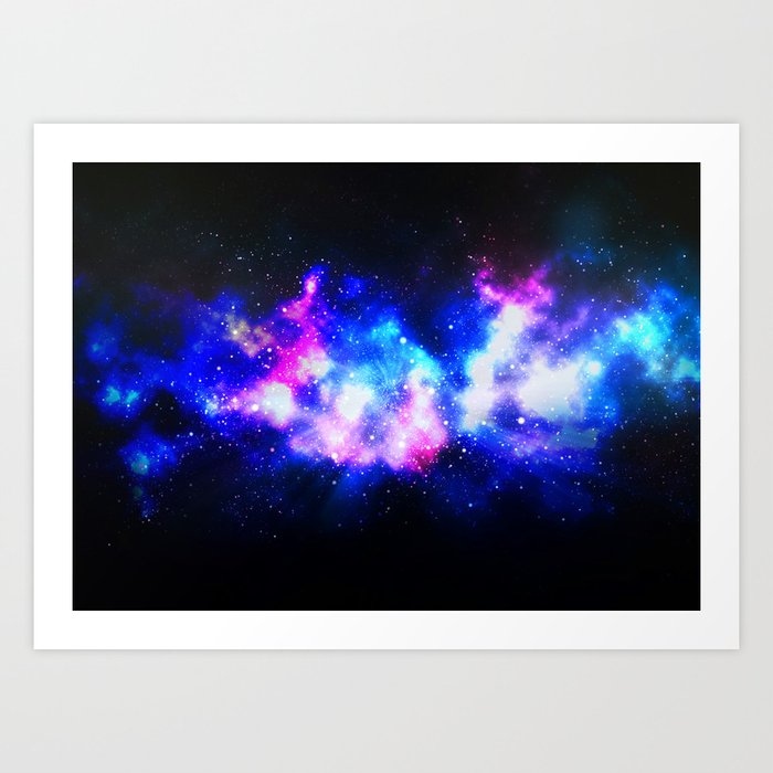 Abstract Nebula #5: Blue dust Art Print
