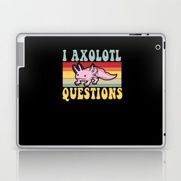 Retro Axolotl Questions Fish Cartoon Cute Axolotl Laptop Skin