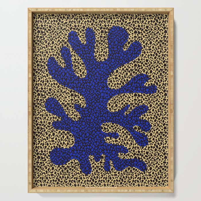 Blue and yellow coral study Serving Tray