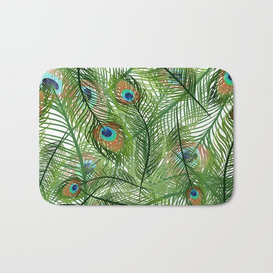 Peacock feather Bath Mat