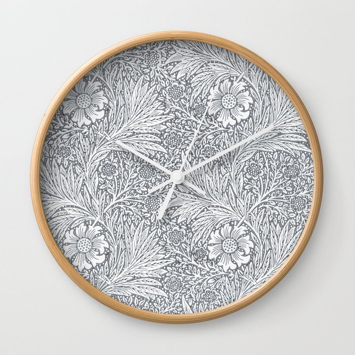 Botanical Floral Marigold - William Morris  Wall Clock