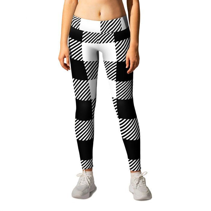 Black and white buffalo shop plaid leggings