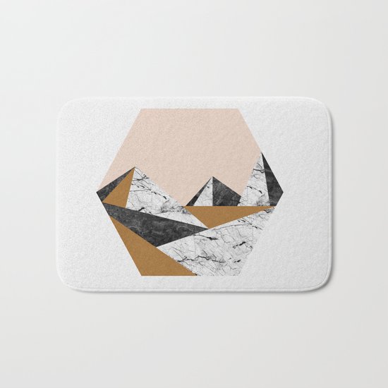 Geo Landscape Hexagon Bath Mat