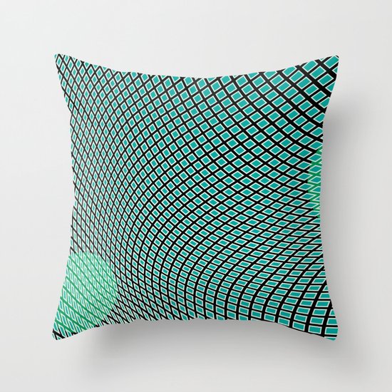 mod-century grid Throw Pillow