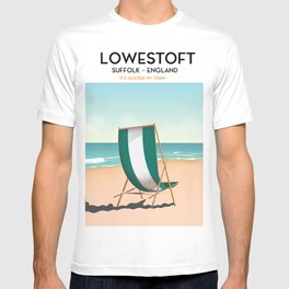 Lowestoft Suffolk vintage style travel poster T-shirt
