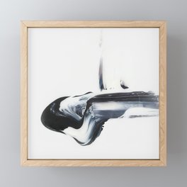 Black and White Brushstroke Framed Mini Art Print
