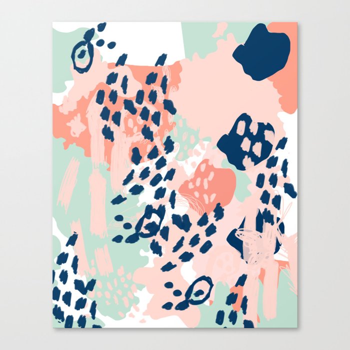 Kylie Abstract Mint Pastels Painting Boho Trendy Simple