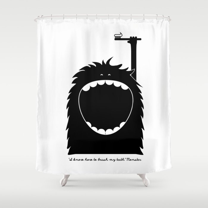 I Know How To Brush My Teeth Monster Shower Curtain By Turbocute I Know How To Brush My Teeth Monster Shower Curtain