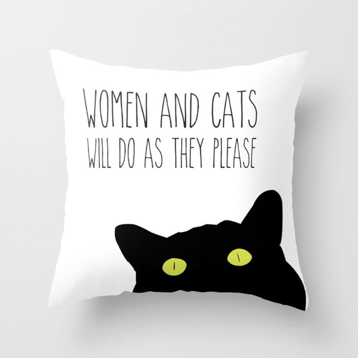 Women and Cats 1 Throw Pillow